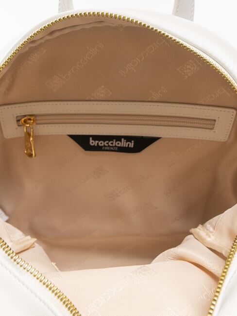 NAOMI Runder Lederrucksack Weiß - Damentaschen