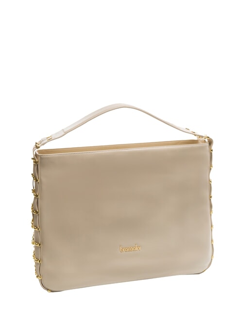 NORA Hobo-Tasche aus Leder Beige - Damentaschen