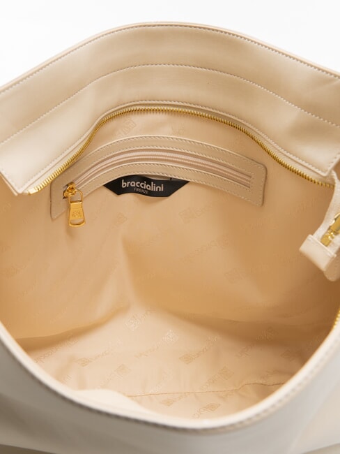NORA Hobo-Tasche aus Leder Beige - Damentaschen