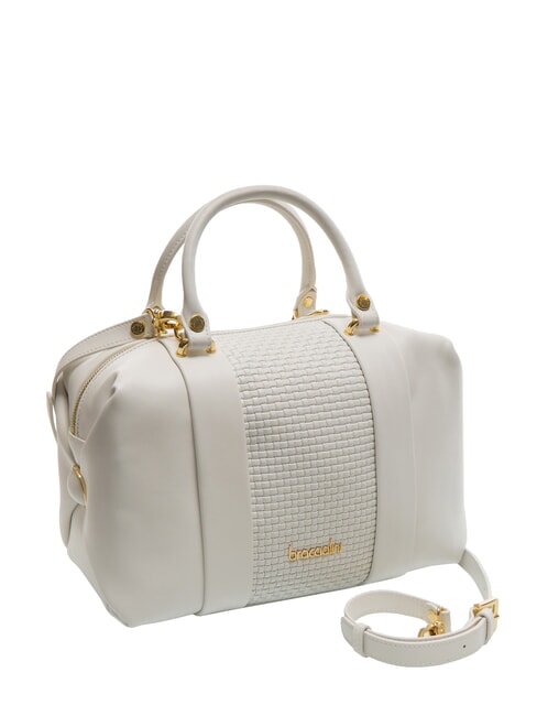 NAOMI Geflochtene Kofferraumtasche aus Leder Weiß - Damentaschen