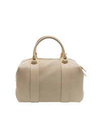 BRACCIALINI NAOMI Geflochtene Kofferraumtasche aus Leder Beige - Damentaschen - 4
