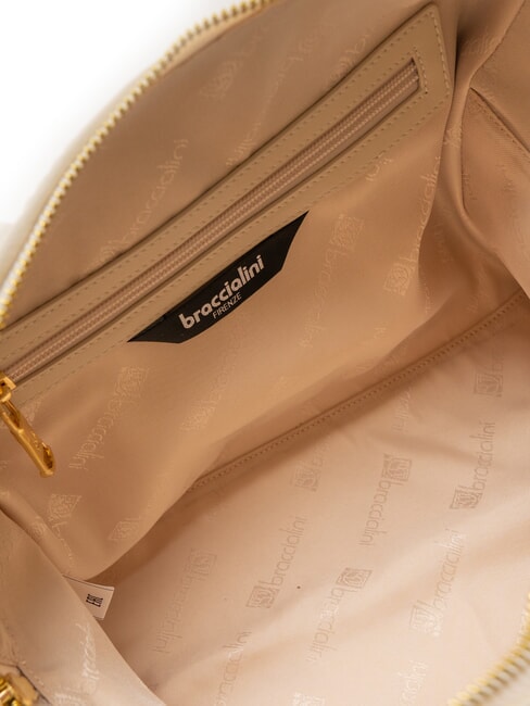 NAOMI Geflochtene Kofferraumtasche aus Leder Beige - Damentaschen