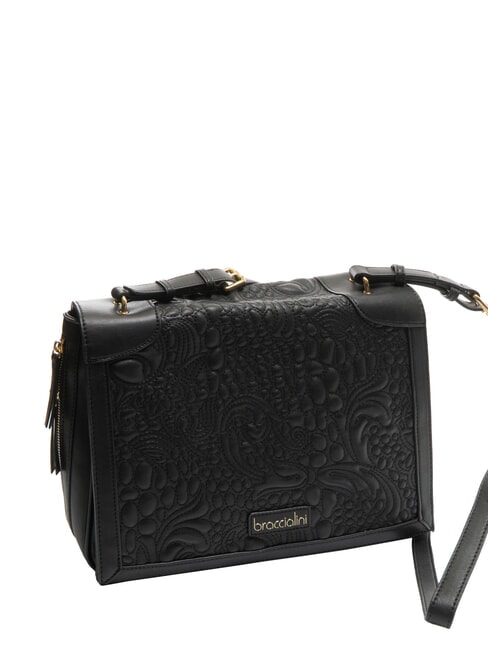 GINGER Umhängetasche mit Überschlag Schwarz - Damentaschen