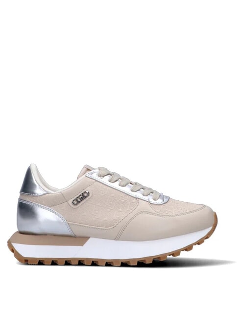 EVELYN 915 Sneaker mit Logo-Einsätzen beige/silber - Damenschuhe