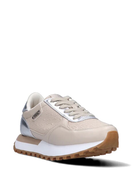 EVELYN 915 Sneaker mit Logo-Einsätzen beige/silber - Damenschuhe