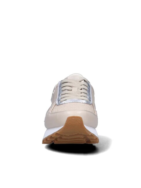 EVELYN 915 Sneaker mit Logo-Eins&auml;tzen beige/silber - Damenschuhe