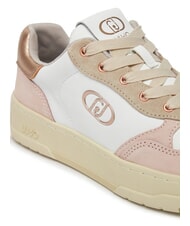 LIUJO ME 03 Snakers aus Leder und Wildleder Nude/Weiß/Erbse - Damenschuhe - 3