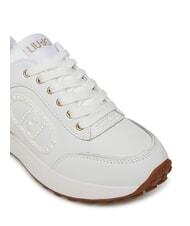 LIUJO LOLO 17 Leder-Sneaker mit Perlenlogo Weiß - Damenschuhe - 3