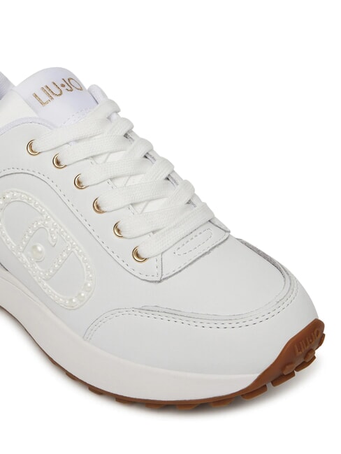 LOLO 17 Leder-Sneaker mit Perlenlogo Weiß - Damenschuhe