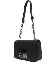 LOVE MOSCHINO LETTERING BICOLOR Umhängetasche Schwarz Schwarz - Damentaschen - 3