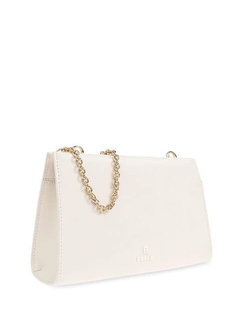 MYFURLA Clutch aus Leder mit Ketten-Schulterriemen CREME - Damentaschen