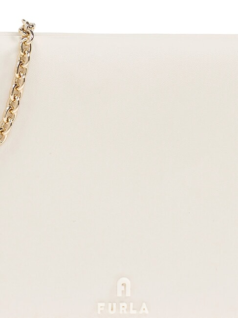 MYFURLA Clutch aus Leder mit Ketten-Schulterriemen CREME - Damentaschen