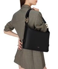 FURLA NUVOLA M Doppelt tragbare Ledertasche Schwarz - Damentaschen - 5