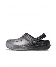 CROCS CLASSIC GLITTER LINED CLOG Gepolsterter Sabot schwarz/silber - Damenschuhe - 3