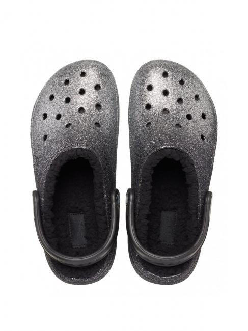CLASSIC GLITTER LINED CLOG Gepolsterter Sabot schwarz/silber - Damenschuhe