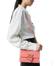 PINKO LOVE ONE MINI  Mini-Umhängetasche Pfirsichblüte-Antikgold - Damentaschen - 5