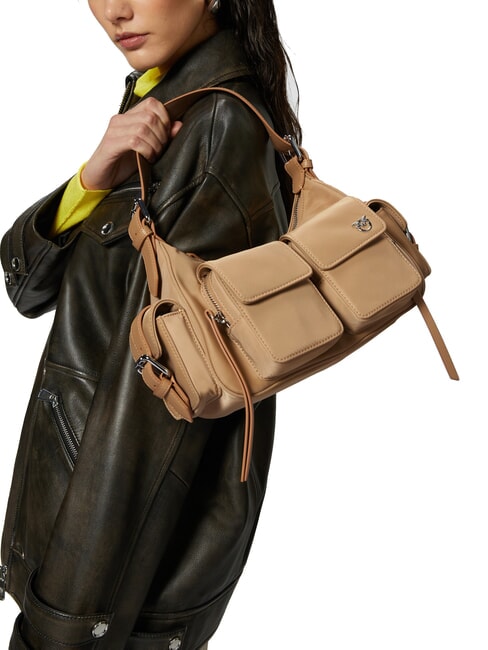 CARGO Umhängetasche mit Taschen beige-rauchgrau-nickel glänzend - Damentaschen