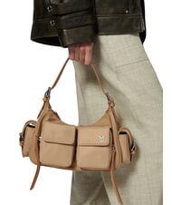 PINKO CARGO Umhängetasche mit Taschen beige-rauchgrau-nickel glänzend - Damentaschen - 6