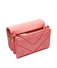 PINKO LOVE CLICK Mini-Tasche aus gestepptem Leder Pfirsichblüte-Antikgold - Damentaschen - 6