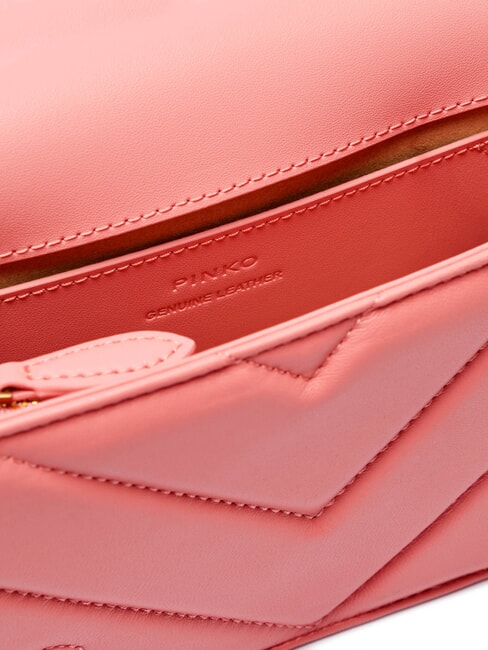 LOVE CLICK Mini-Tasche aus gestepptem Leder Pfirsichblüte-Antikgold - Damentaschen