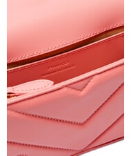 PINKO LOVE CLICK Mini-Tasche aus gestepptem Leder Pfirsichblüte-Antikgold - Damentaschen - 8