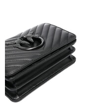 PINKO LOVE CLICK CHEVRON Mini-Schultertasche aus Leder schwarze Limousinenblockfarbe - Damentaschen - 3