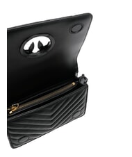 PINKO LOVE CLICK CHEVRON Mini-Schultertasche aus Leder schwarze Limousinenblockfarbe - Damentaschen - 4