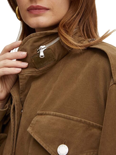 DIATONIA Jeansjacke mit Kordelzug dunkles Olivgrün - Damenjacken