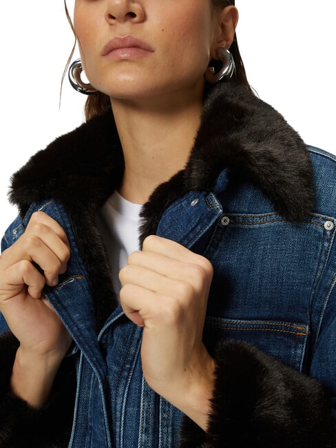 POP Jeansjacke mit Applikationen mitteldunkle Vintage-Waschung - Damenjacken