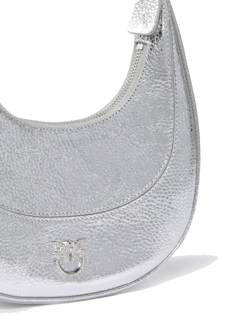 BRIOCHE Schultertasche aus Metallic-Leder glänzendes Silber-Nickel - Damentaschen