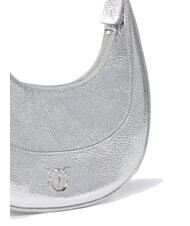 PINKO BRIOCHE Schultertasche aus Metallic-Leder glänzendes Silber-Nickel - Damentaschen - 3