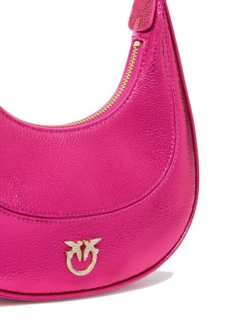 BRIOCHE Schultertasche aus Metallic-Leder metallisches Fuchsia-Gold - Damentaschen