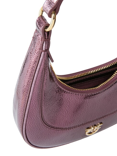 BRIOCHE Schultertasche aus Metallic-Leder metallisches Braun-Gold - Damentaschen