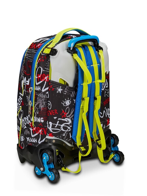 GANG BORN TO FUN BOY  Abnehmbarer Trolley-Rucksack, 3 Räder Schwarz - Rucksäcke mit Trolleyfunktion