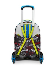 SJGANG GANG BORN TO FUN BOY  Abnehmbarer Trolley-Rucksack, 3 Räder Schwarz - Rucksäcke mit Trolleyfunktion - 9