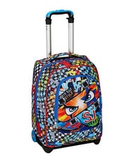 SJGANG FACCE DA SJ! BIG 2-Rad-Trolley-Rucksack fluoreszierendes Türkis - Rucksäcke mit Trolleyfunktion - 3