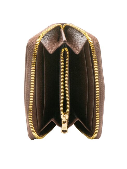 BASIC Kleine Brieftasche aus Leder mit Rundum-Reißverschluss dunkelbraun - Brieftaschen Damen