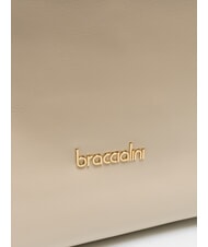 BRACCIALINI NORA Einkaufstasche aus Leder mit Schnallen Beige - Damentaschen - 3