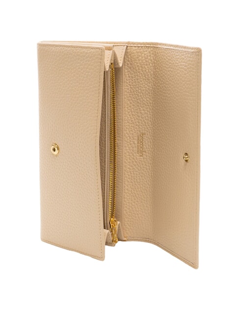 BASIC Große kontinentale Lederbrieftasche Beige - Brieftaschen Damen