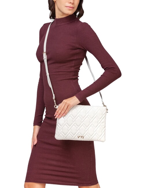 MARGARET Beuteltasche mit Steppmuster Creme - Damentaschen