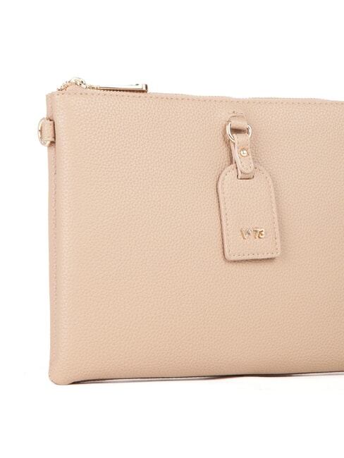 VIVIENNE Flache Clutch mit Schultergurt Beige - Damentaschen