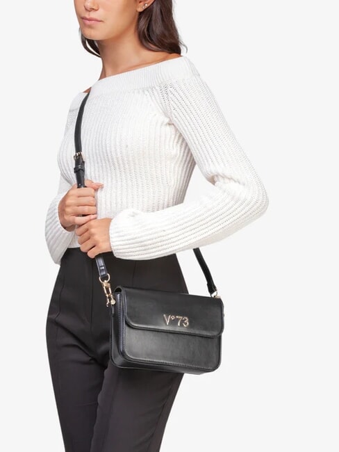 BAMBOO BAG Umhängetasche mit Überschlag Schwarz - Damentaschen