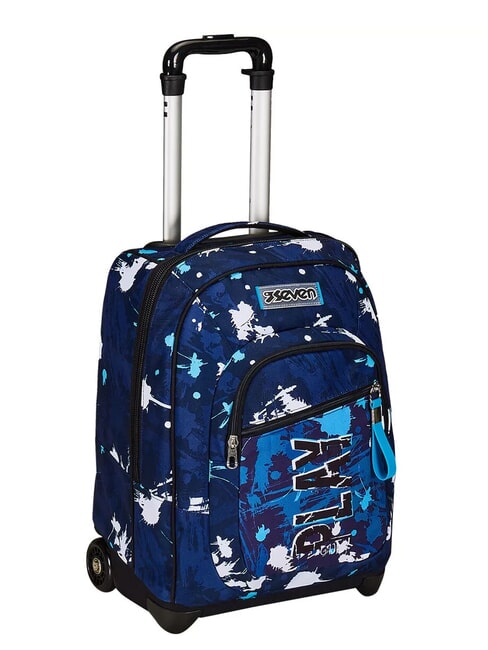 SPOTTYBLUE Fester Trolley-Rucksack mit 2 R&auml;dern azur - Rucks&auml;cke mit Trolleyfunktion