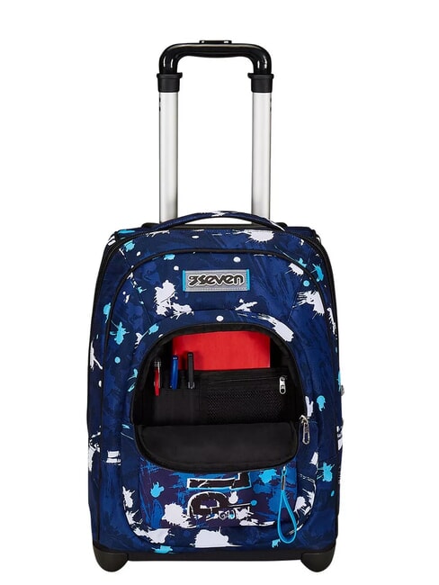 SPOTTYBLUE Fester Trolley-Rucksack mit 2 R&auml;dern azur - Rucks&auml;cke mit Trolleyfunktion