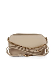 PINKO CARRIE Mini-Umhängetasche aus Leder Beige-Rauchgrau-Antikgold - Damentaschen - 3