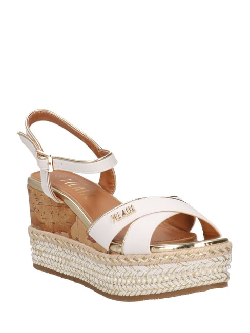 GEO  Hohe Espadrilles-Sandalen Wei&szlig; - Damenschuhe