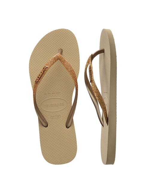 SLIM GLITTER II Flip-Flops Sand/Goldhellmetallic - Damenschuhe