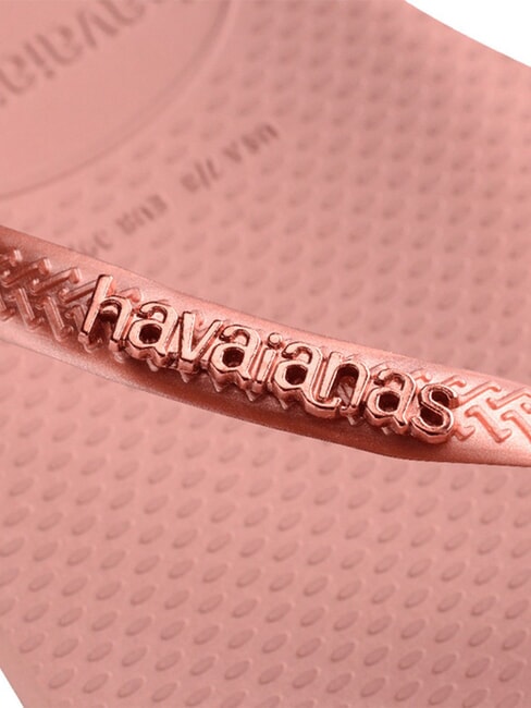 SLIM LOGO Flip Flops Krokusrose/goldenes Rouge - Damenschuhe