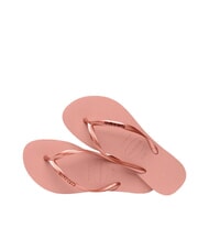 HAVAIANAS SLIM LOGO Flip Flops Krokusrose/goldenes Rouge - Damenschuhe - 5