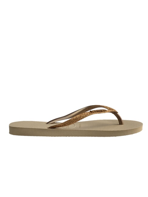 SLIM GLITTER II Flip-Flops Sand/Goldhellmetallic - Damenschuhe